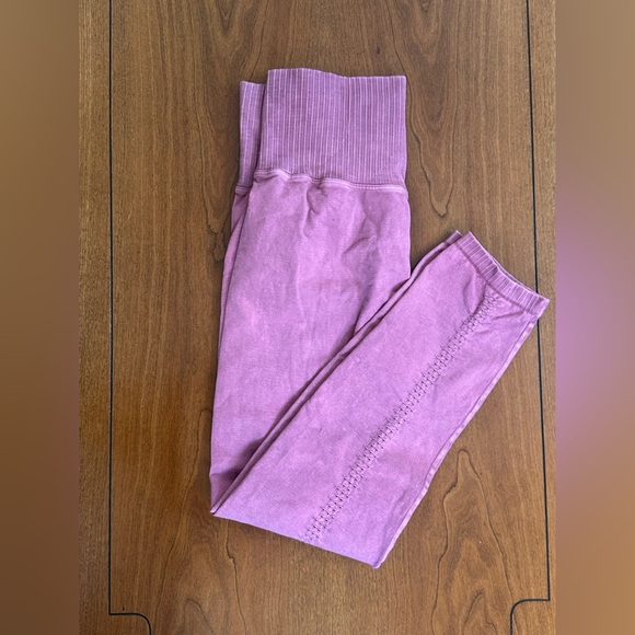 Free People Pink Seamless Ribbed Waist Leggings XS - Picture 2 of 7
